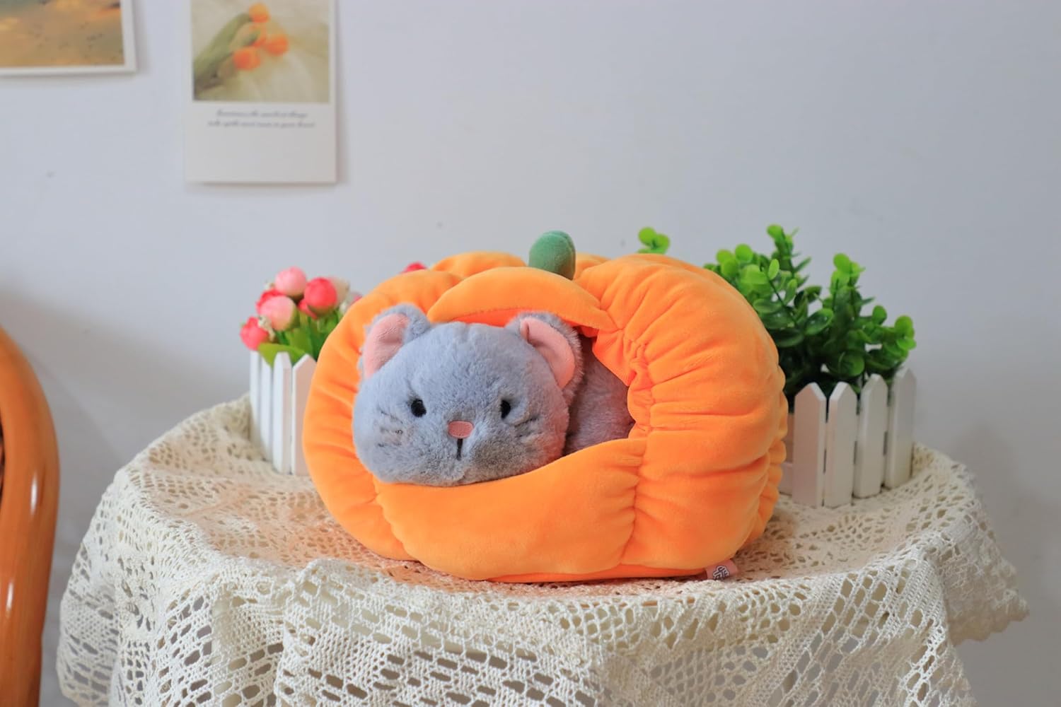 Funny Halloween Cat Pumpkin Playset