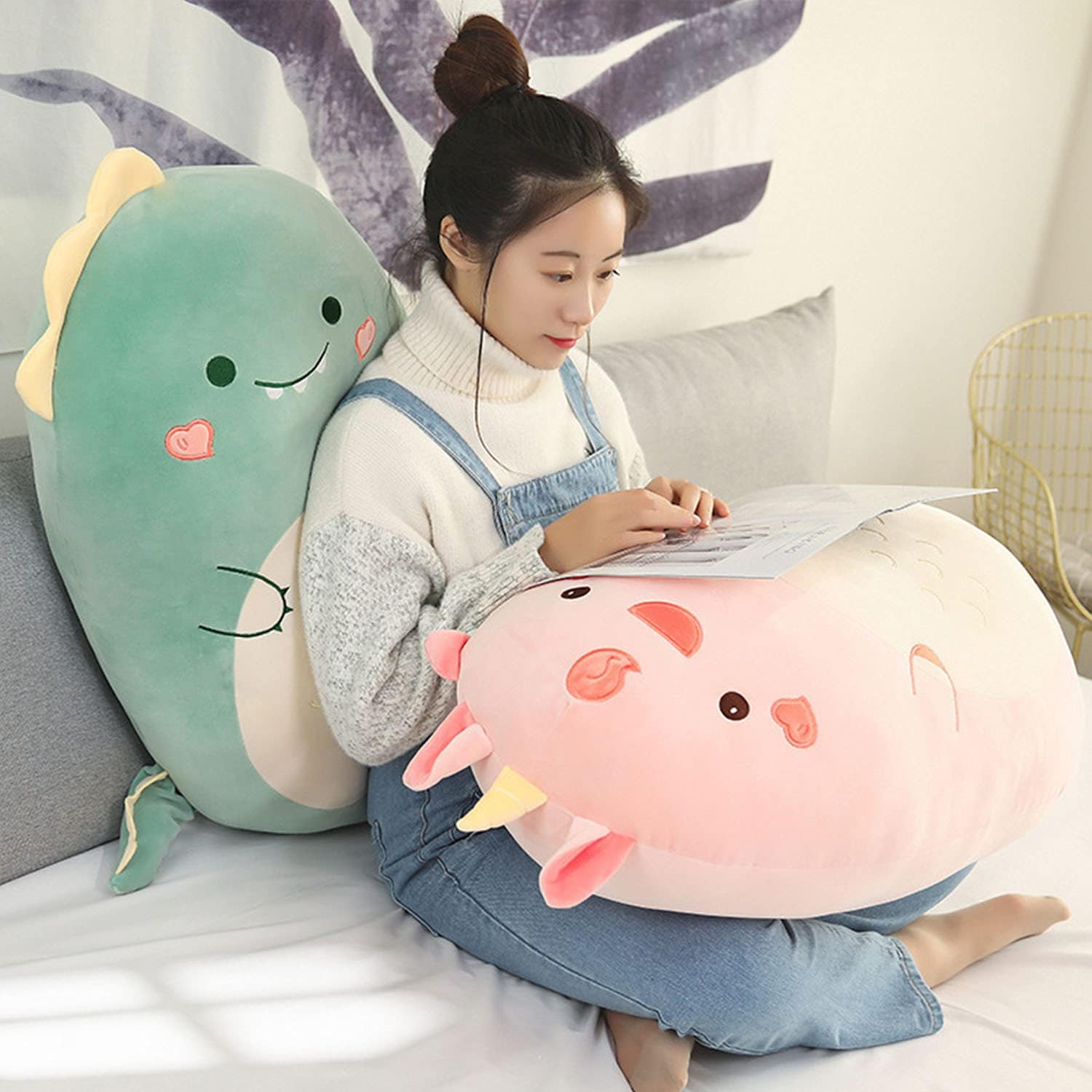 Dinosaur Pillow Soft Hugging Stuffed Animal for Kids and Adults