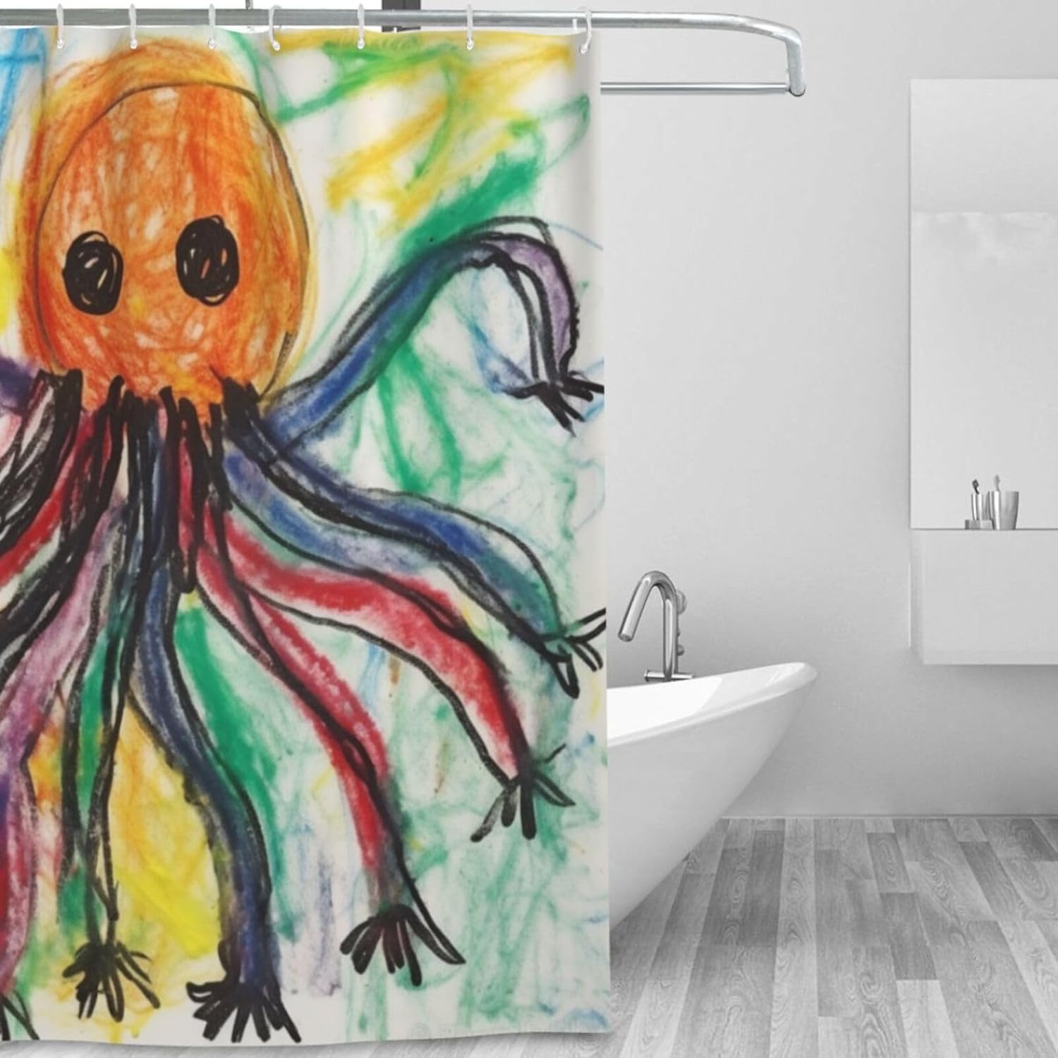 Octopus Shower Curtain - Modern Minimalist Bathroom Design