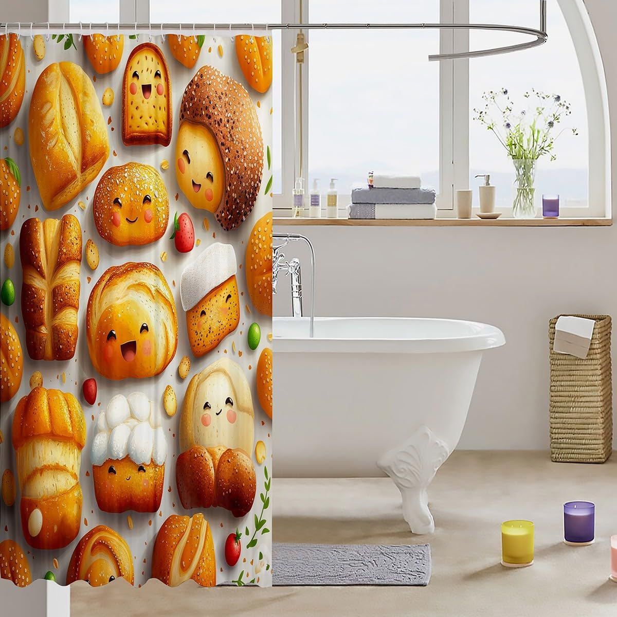 Bread Shower Curtain by Castle Fairy