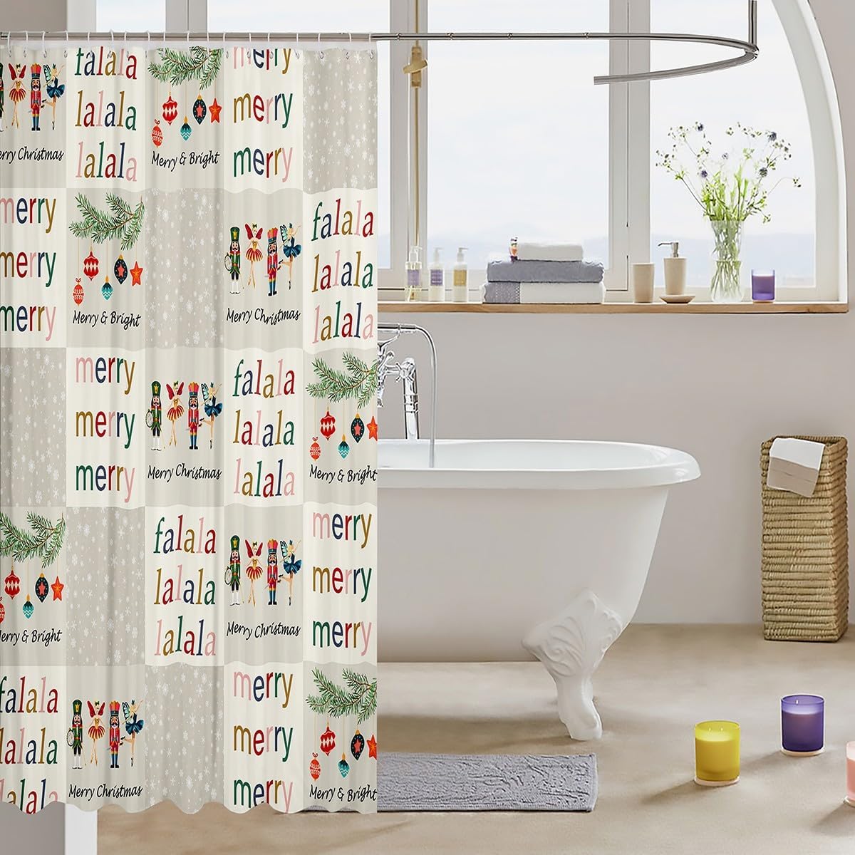 Nutcracker Christmas Bathroom Curtain Set - Magic for Your Bedside Moments