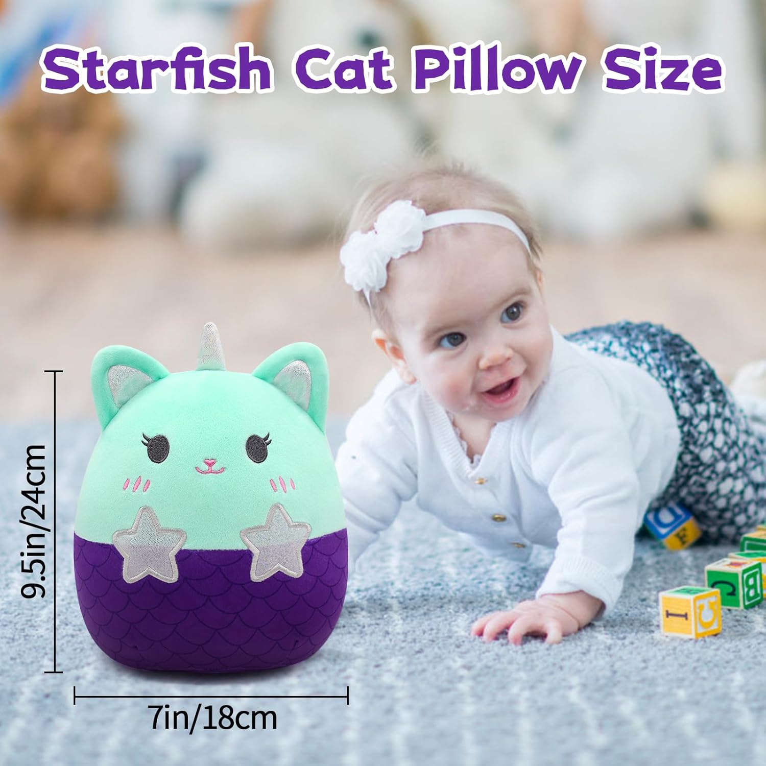 Kawaii Mermaid Cat Plush Doll Gift for Kids