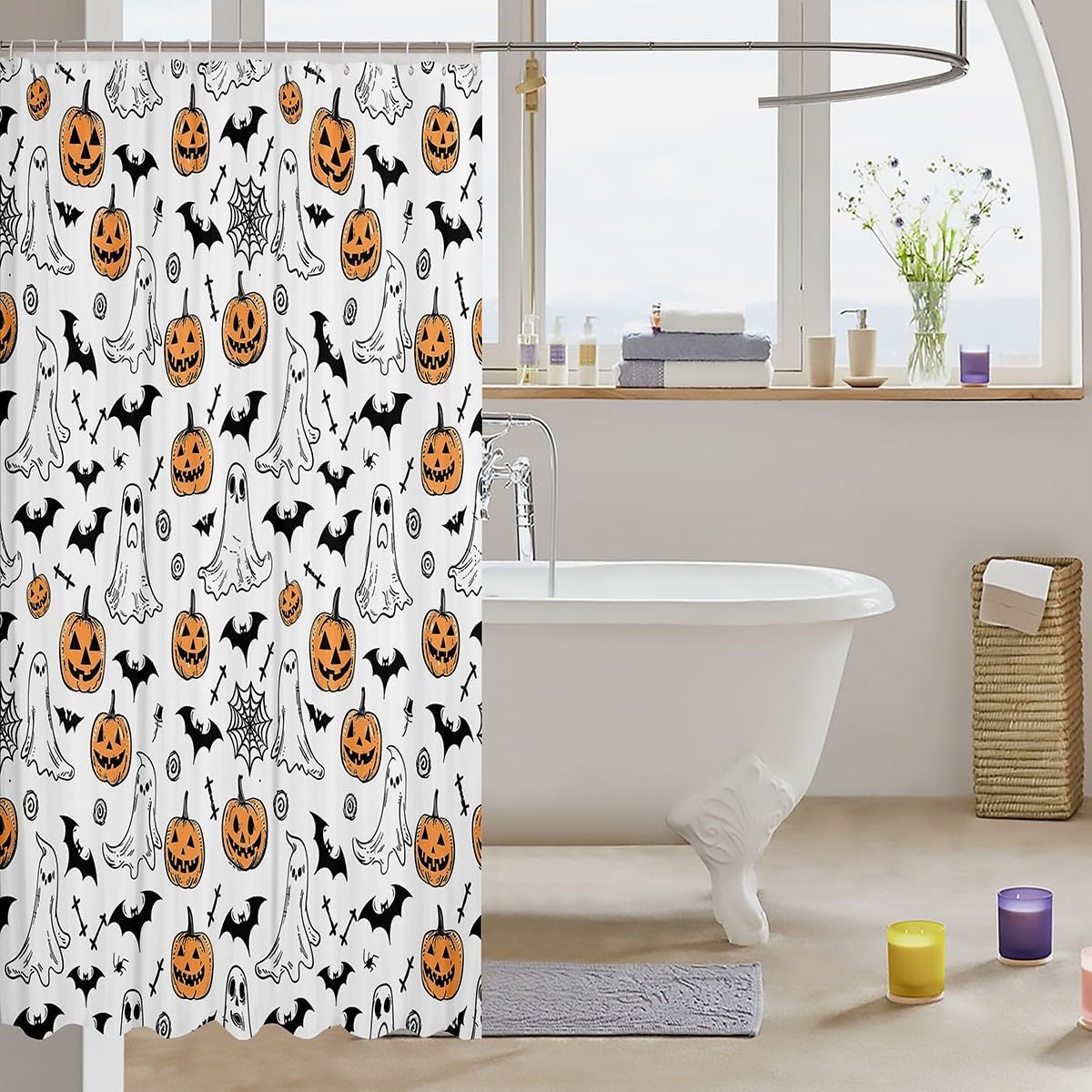 Halloween shower curtain spooktacular 72x78 inches