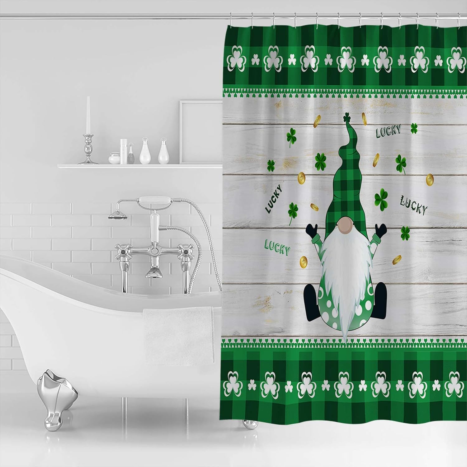 St Patricks Day Bohemian Shower Curtain