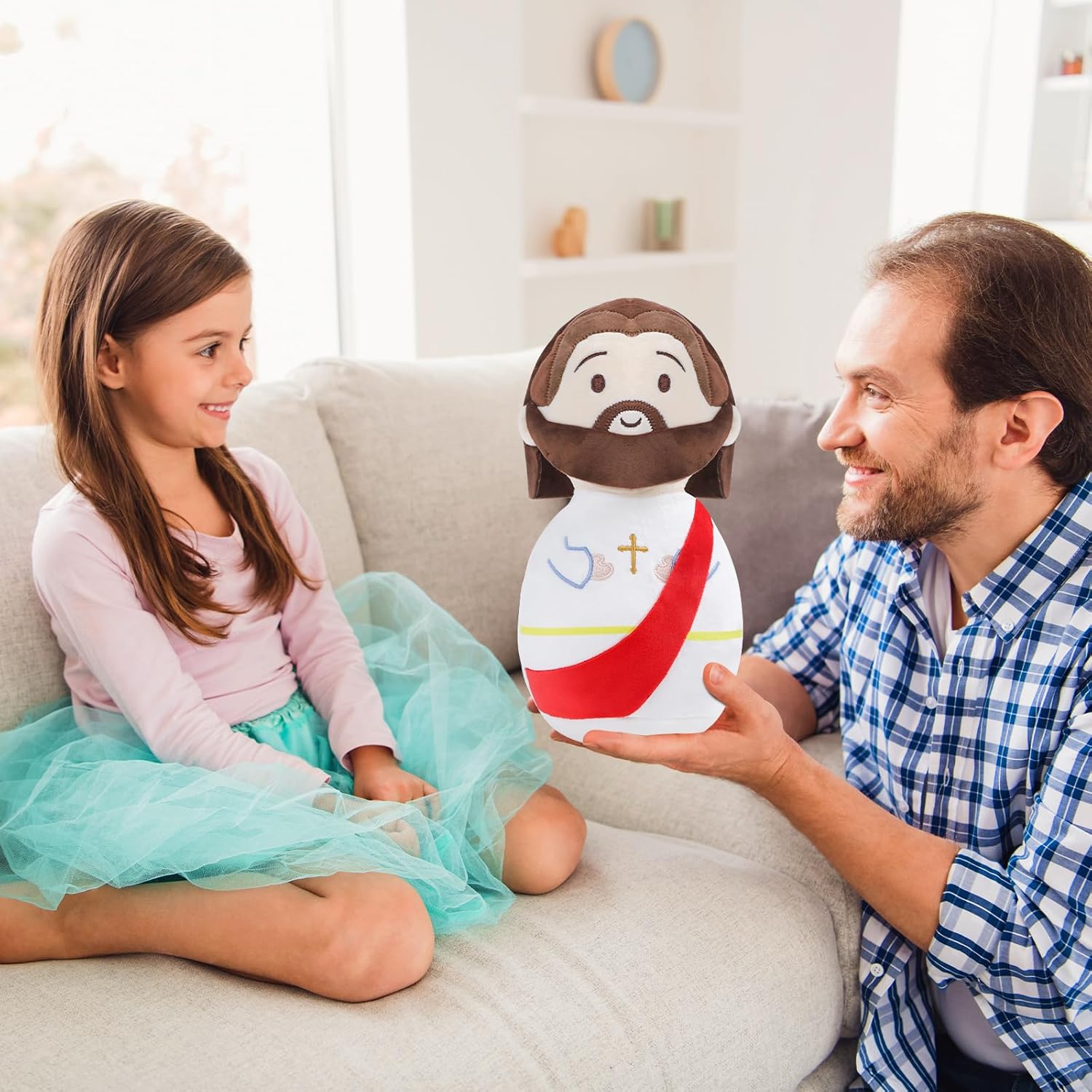 Sturdy Plush Jesus Figure for Kids 11 Inch