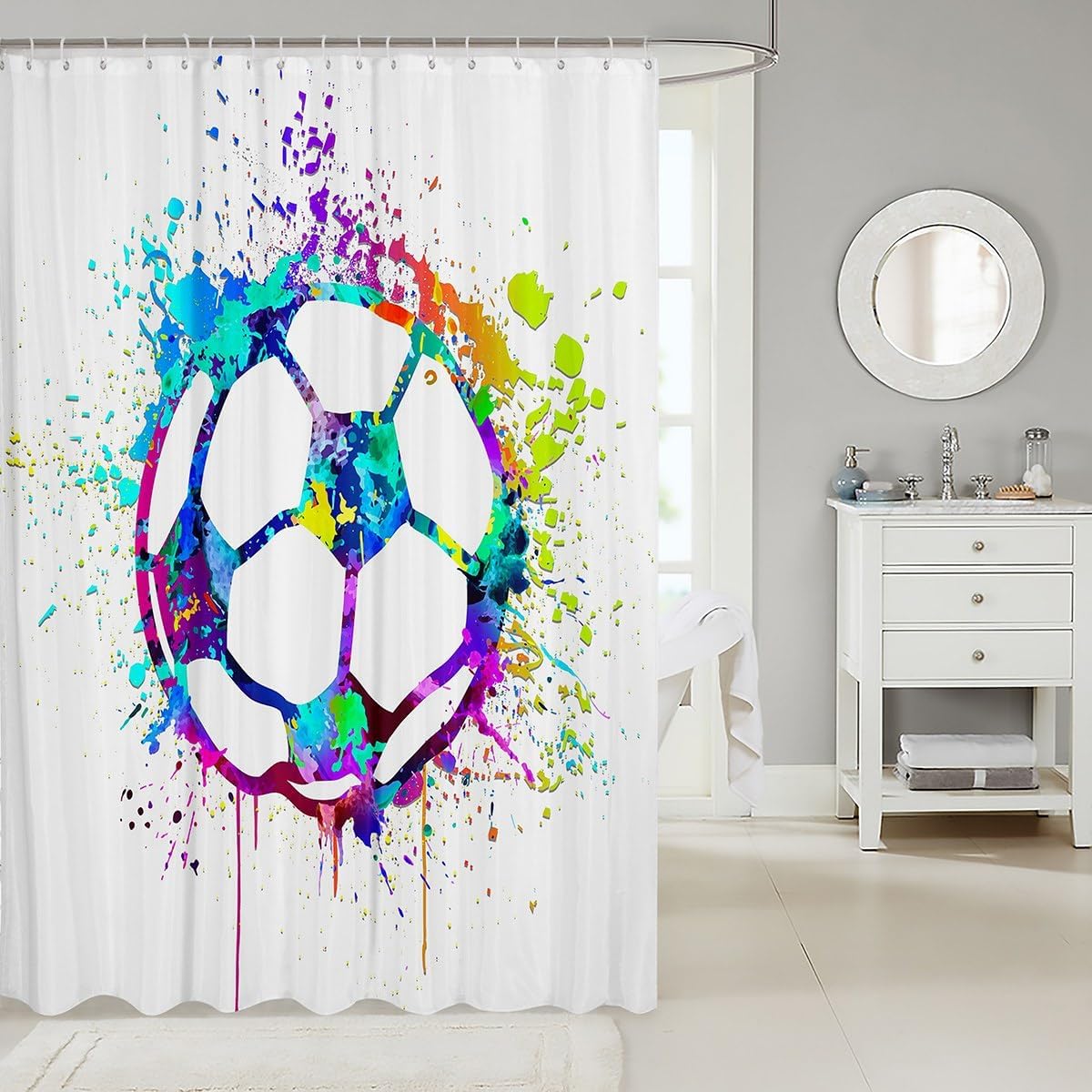 Soccer shower curtain 72x72 Inch