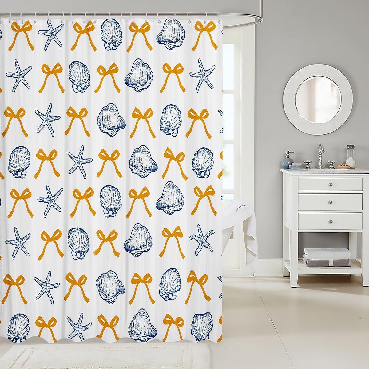 Stylish Waterproof Bow Bath Curtain