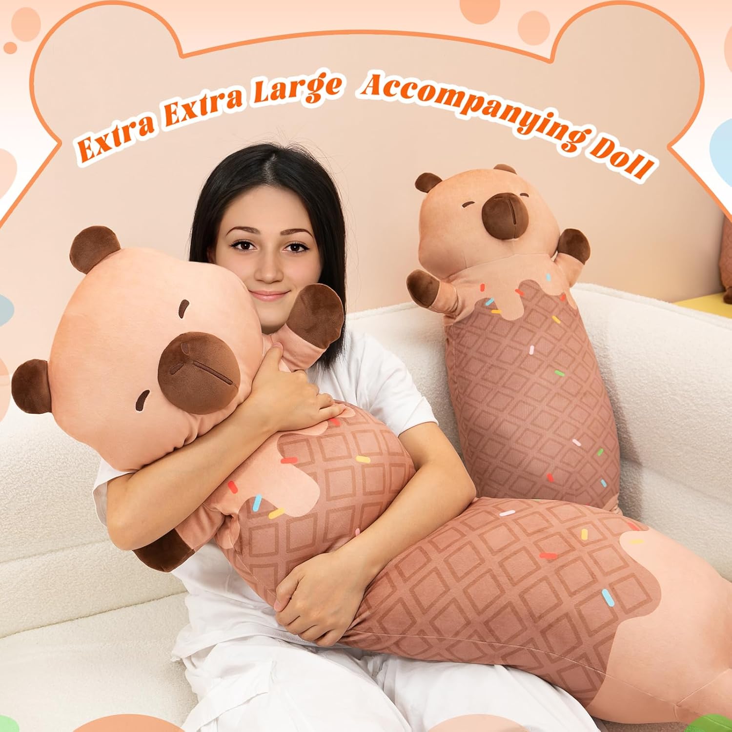 Adorable Fluffy Plush Pillow - Capybara Design