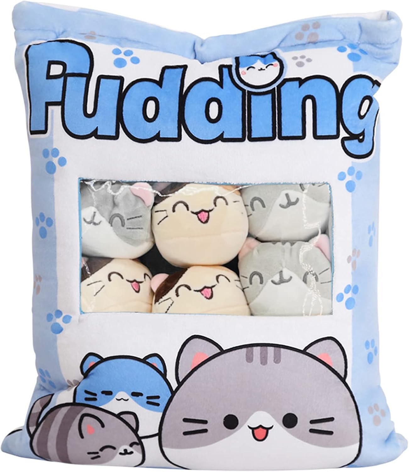 Cute Plush Pillow with 8 Kitten Toys for Girls