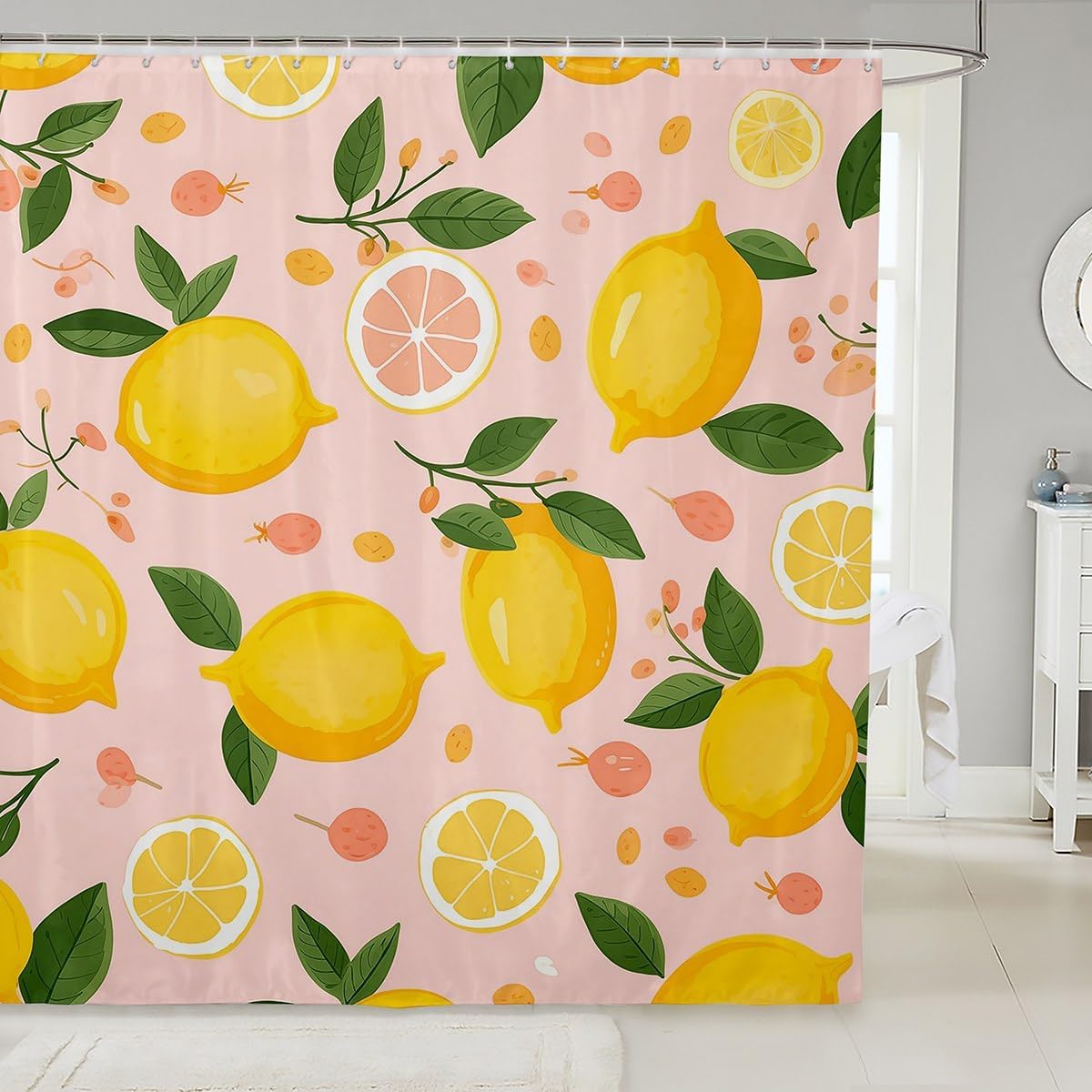Feelyou Lemon Shower Curtain Kids Cartesian Design 72x72