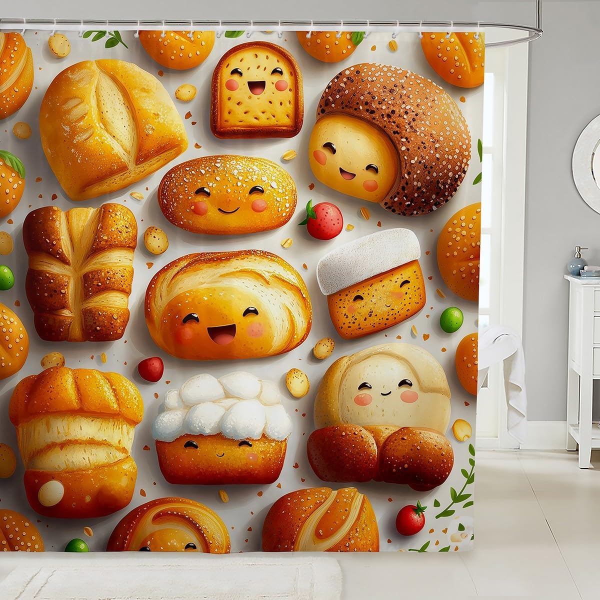 Bread Shower Curtain by Castle Fairy