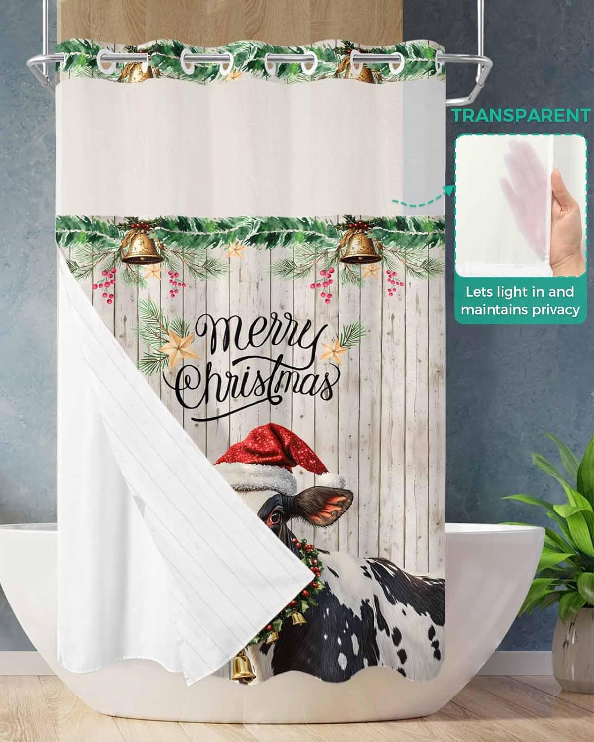 Waterproof Bath curtains with snap-in liner by TocaHome