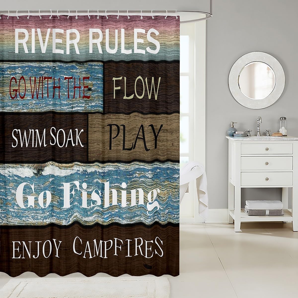 Rustic Camping Shower Curtain