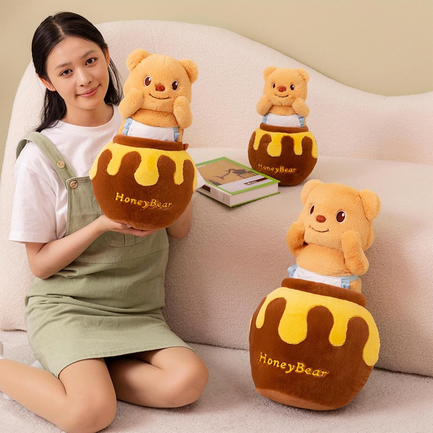 Plush Bear Pillow with Honey Bar Bear Stuffed Animal