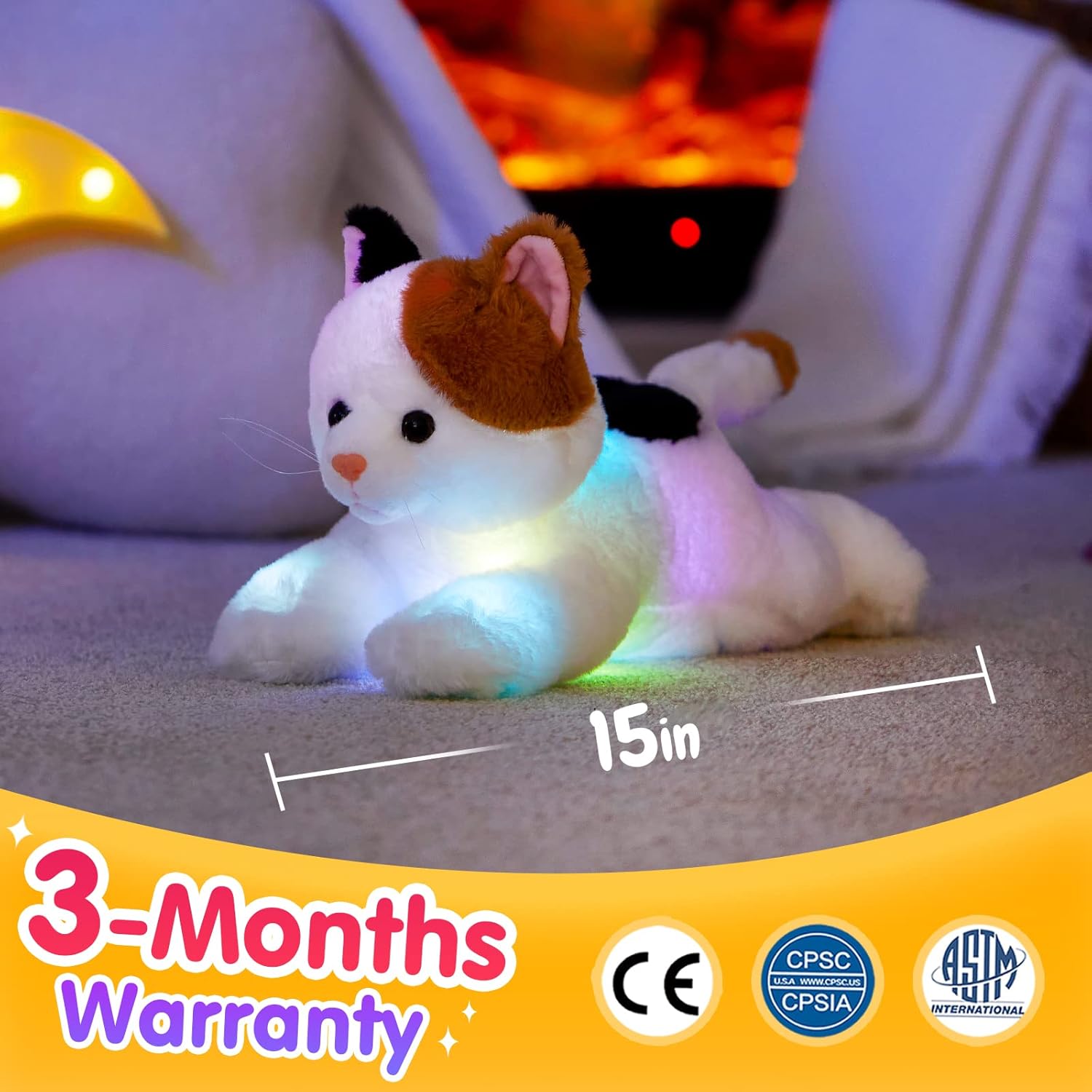 Glow Guards LED Capital Cat Plush Pillow