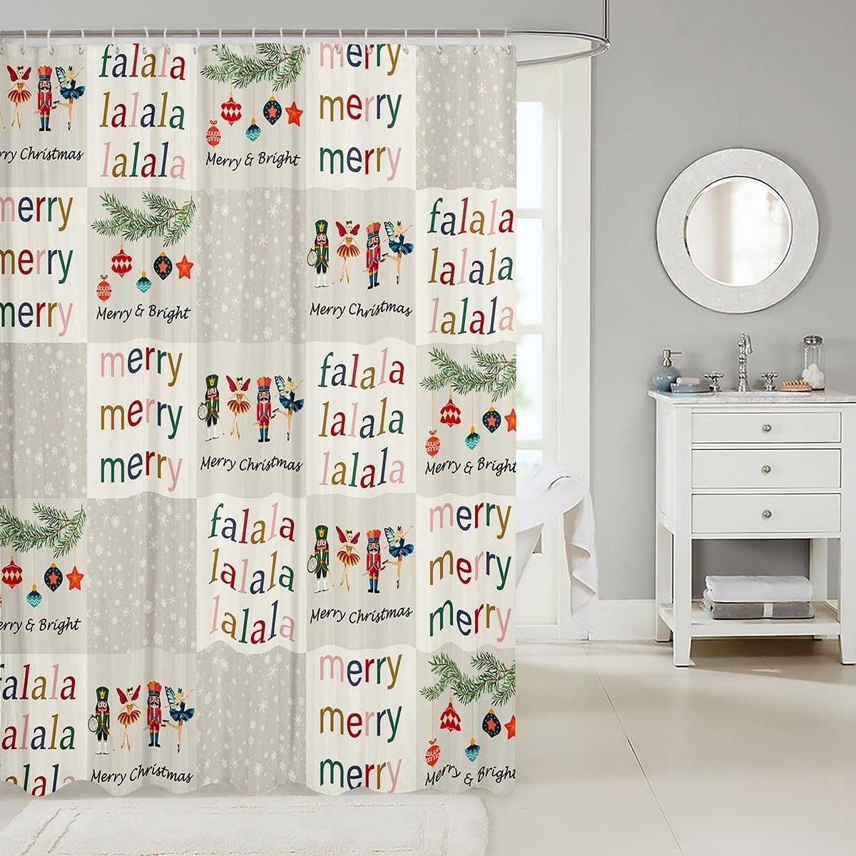 Nutcracker Christmas Bathroom Curtain Set - Magic for Your Bedside Moments