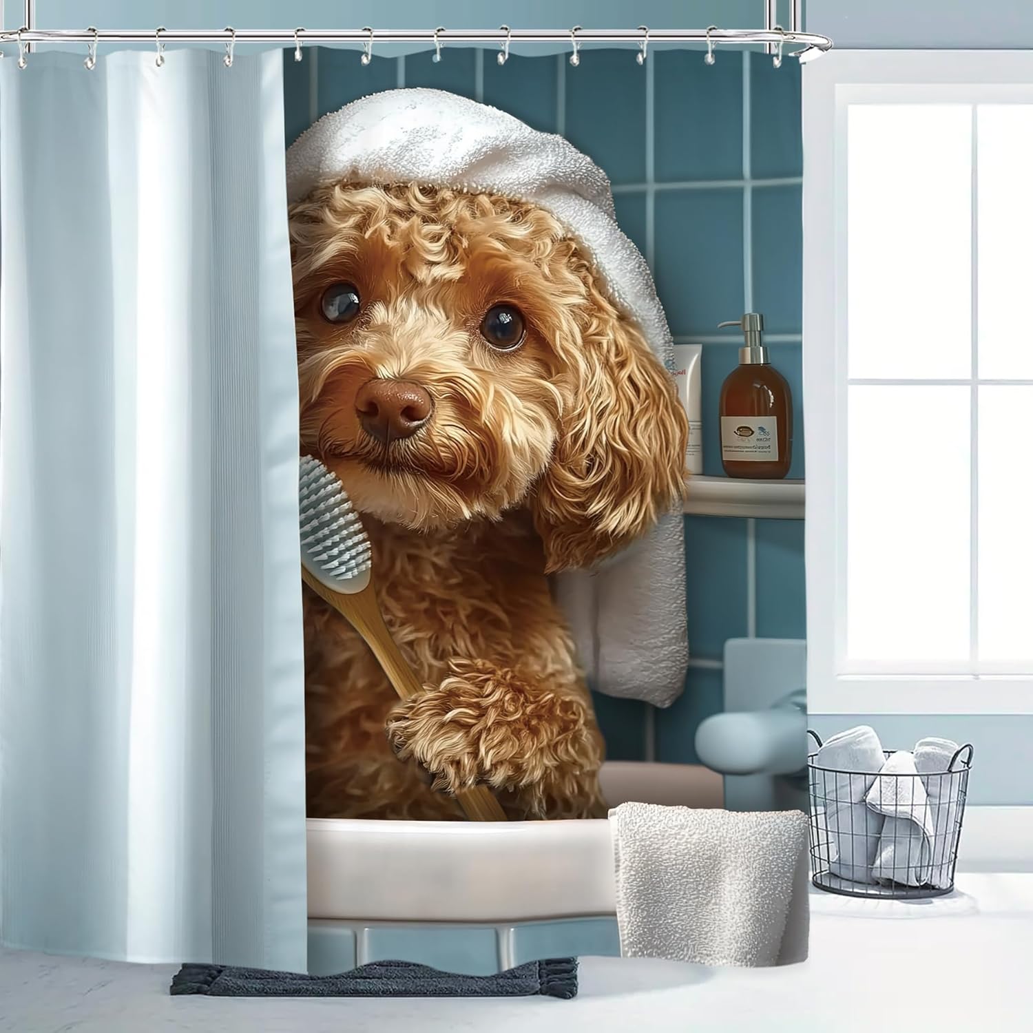 Miyotaas Hilarious Dog Shower Curtain - 60x71 inches
