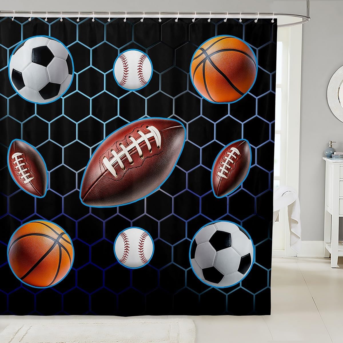 72-in-1 Sports Ball Bath Curtain