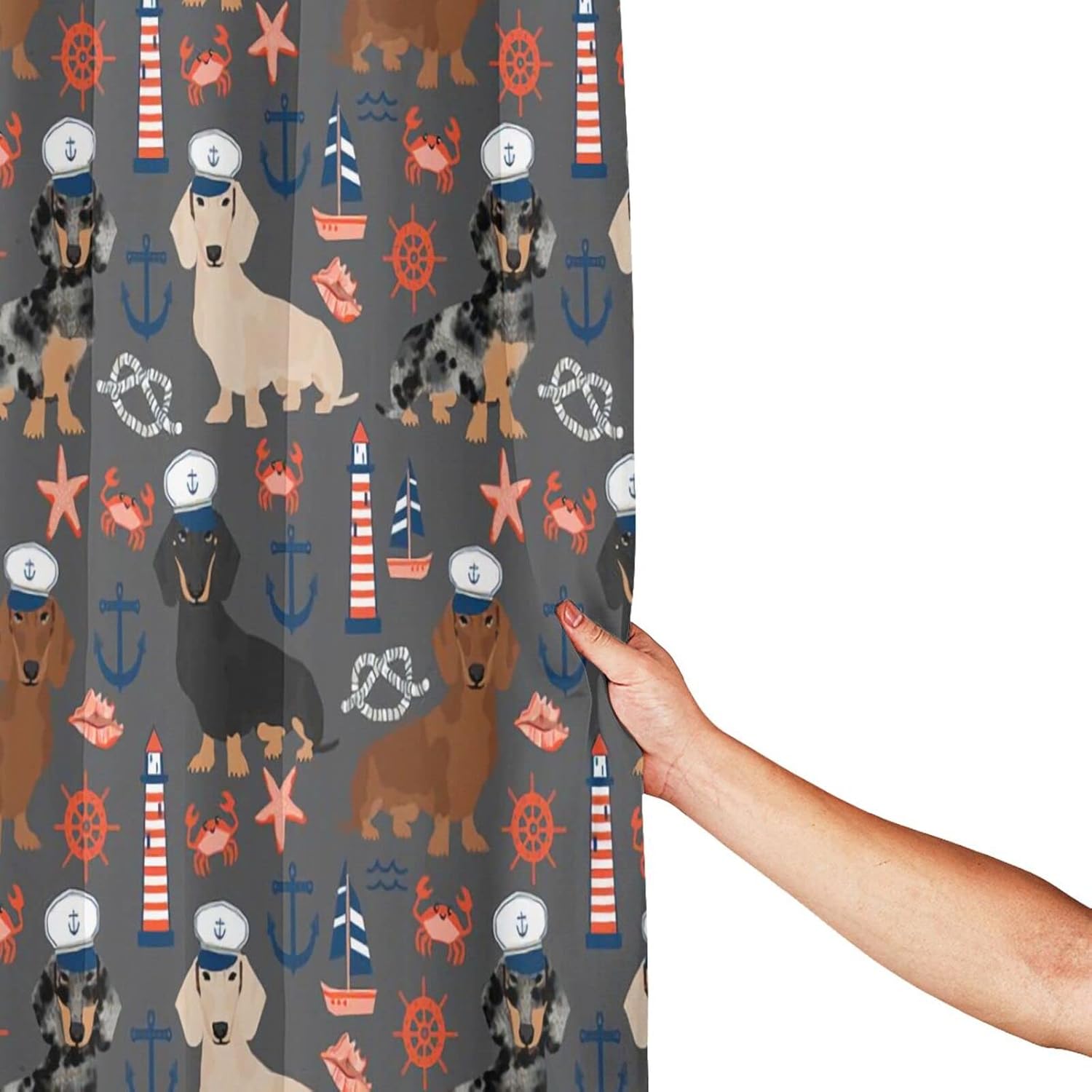 XOEIRAN Nautical Sailor Dachshund Bath