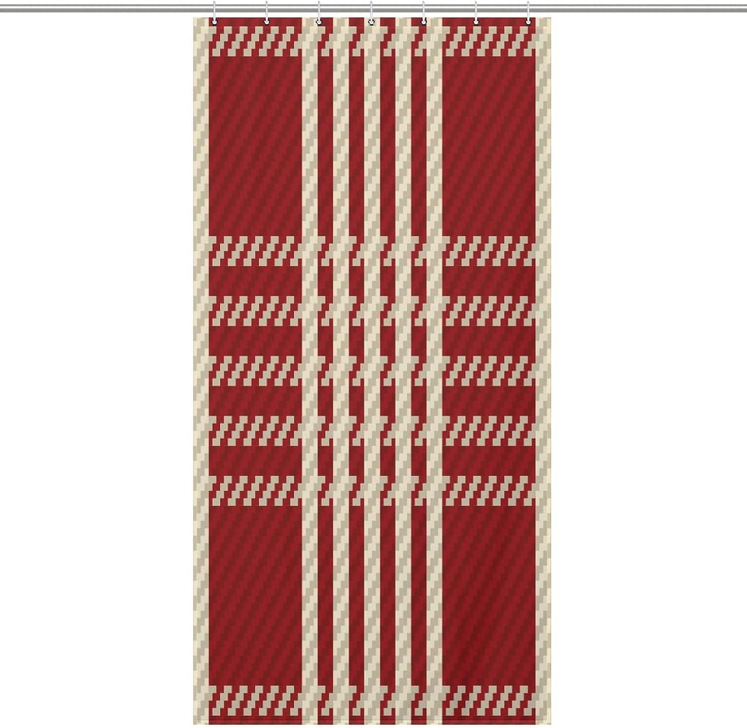 UanMere Bath Curtain Buffalo Check Tartan Plaid Design 36x72 Inch