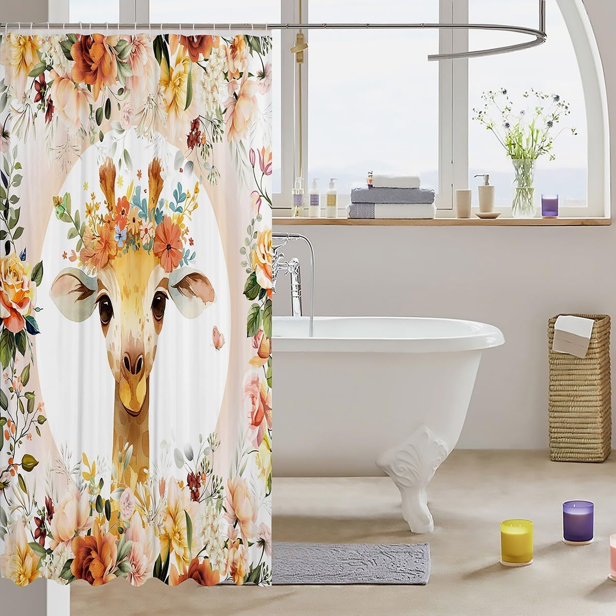 Preciosa - kids bath Giraffe Shower Curtain 72x72 inches from Florian