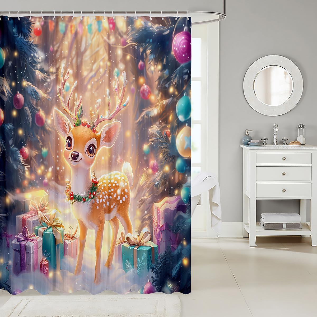 Adorable Deer Bath Curtain