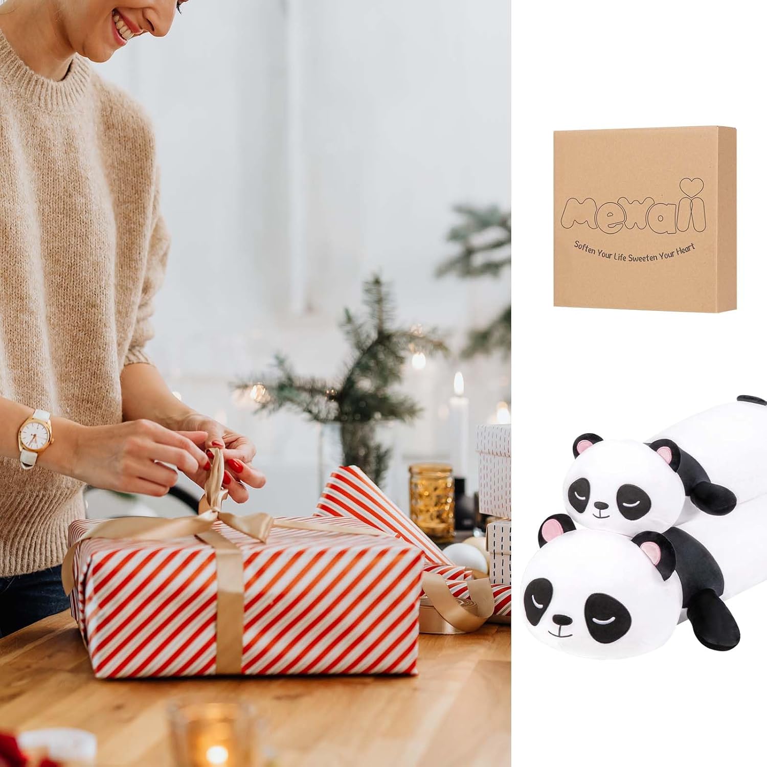 Mewaii Panda Plush Body Pillow 35 Inch 1