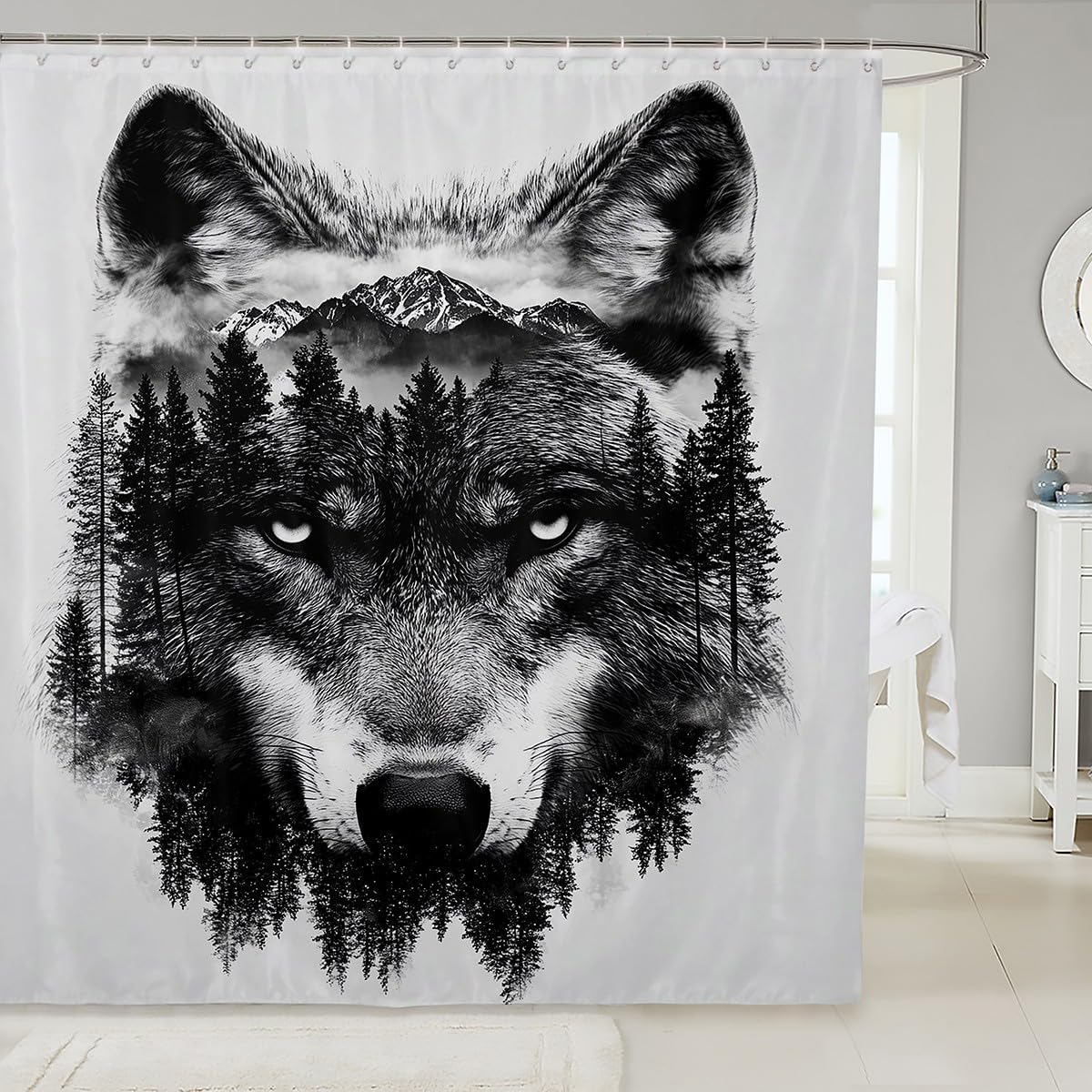 Feelyou Wolf Ultra Soft Bath Curtains Set