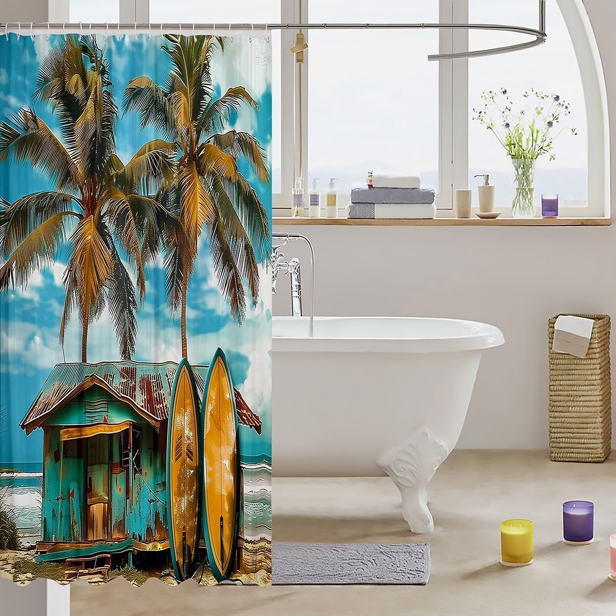 Delightful_surfboard_shower_curtain_set