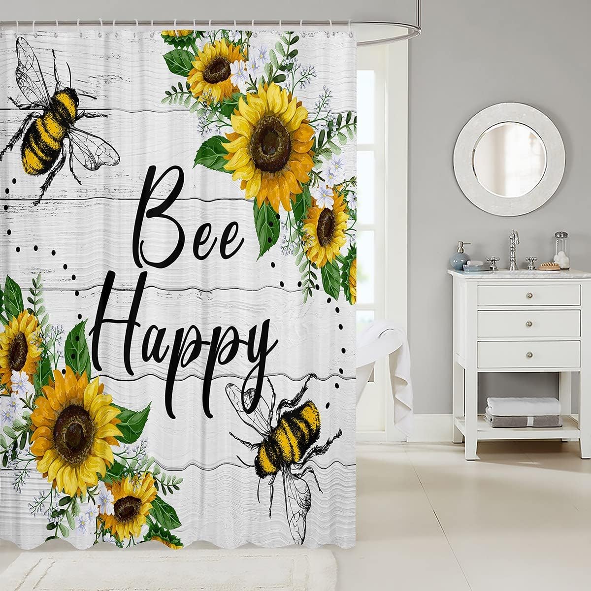 Bee Happy Shower Curtain Fun for Kids