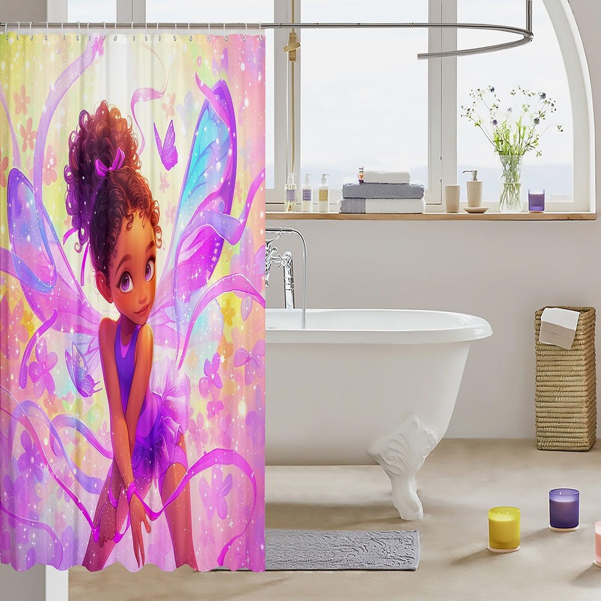 African Style Princess shower curtain with hooks 72x84 inches waterproof elegant design