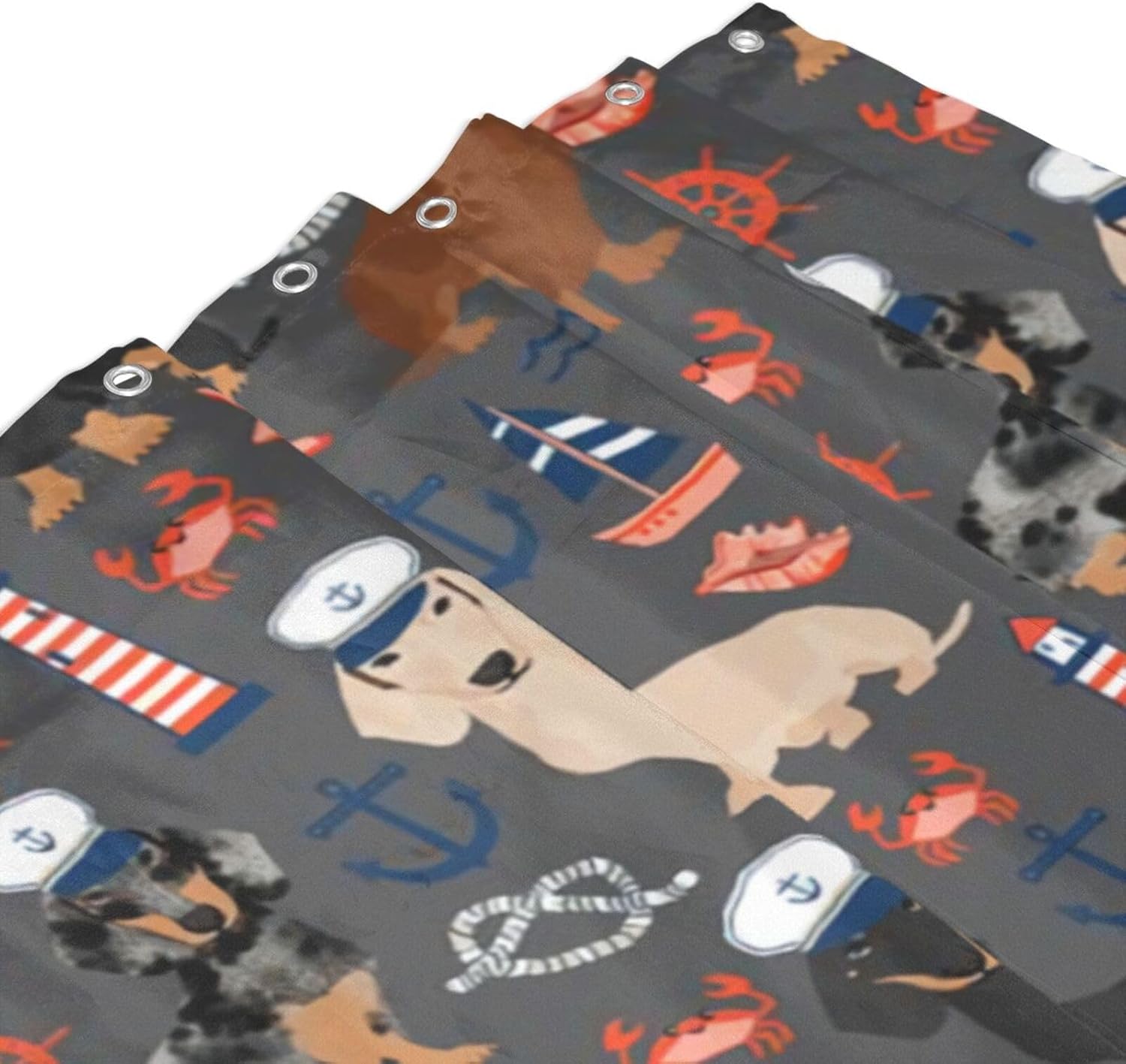 XOEIRAN Nautical Sailor Dachshund Bath