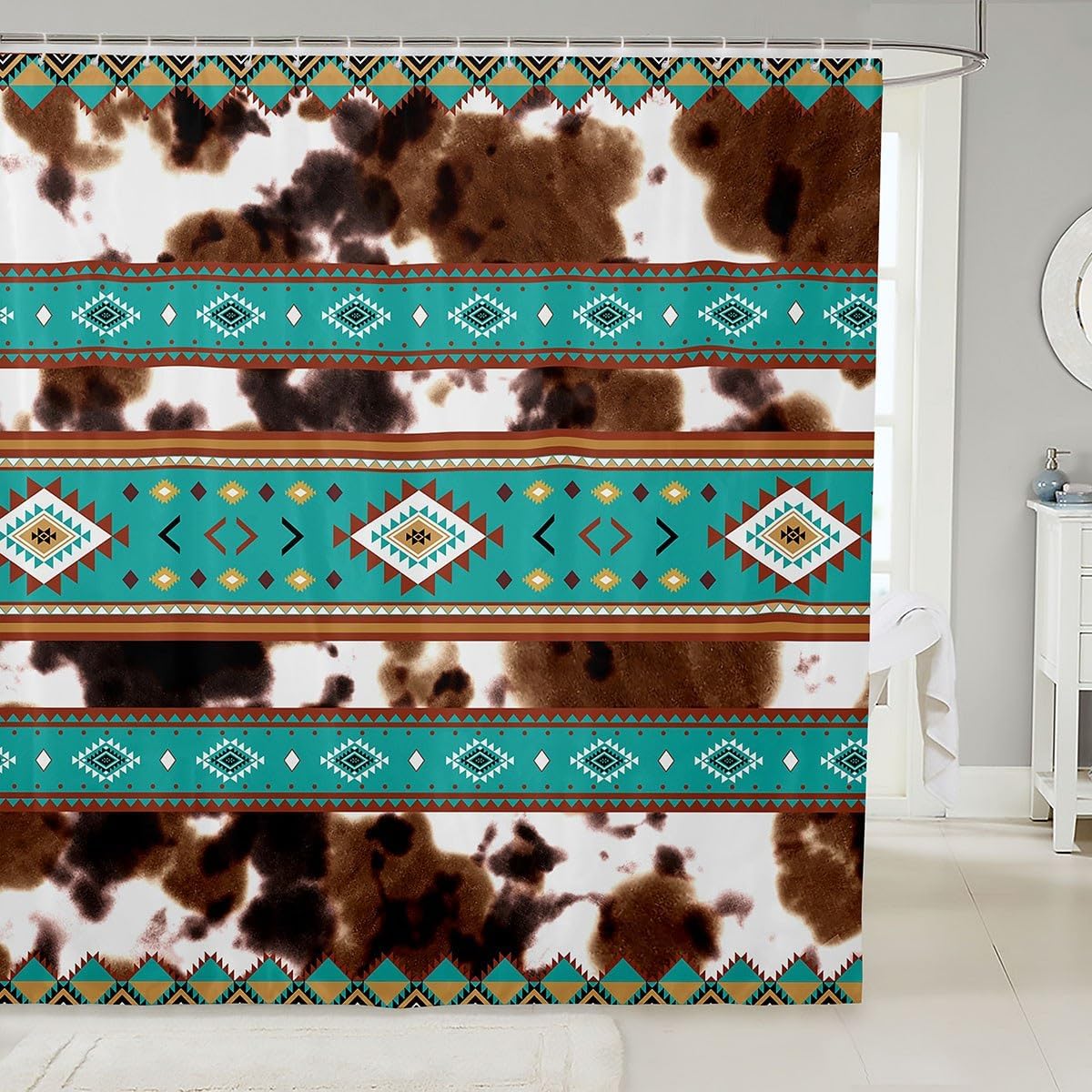 Stylish Cowhide Bathroom Curtain