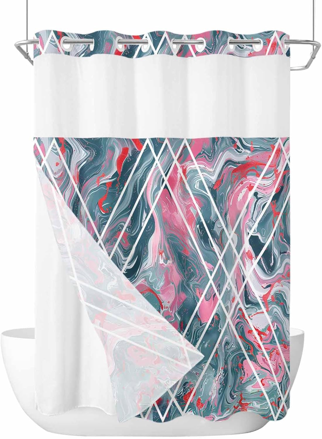 TocaHome No Hook Shower Curtain Set