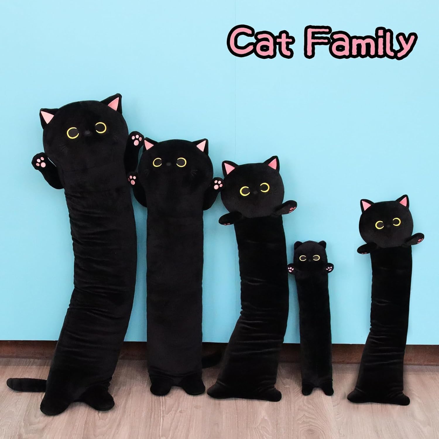 Cute Black Cat Plush Pillow for Parties and Homes