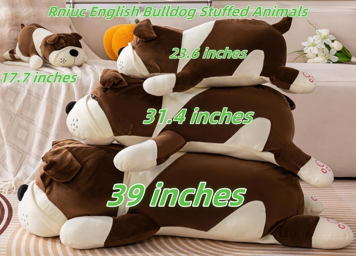 Giant Plush Dog Pillow for Relaxation Home Decor - Brown