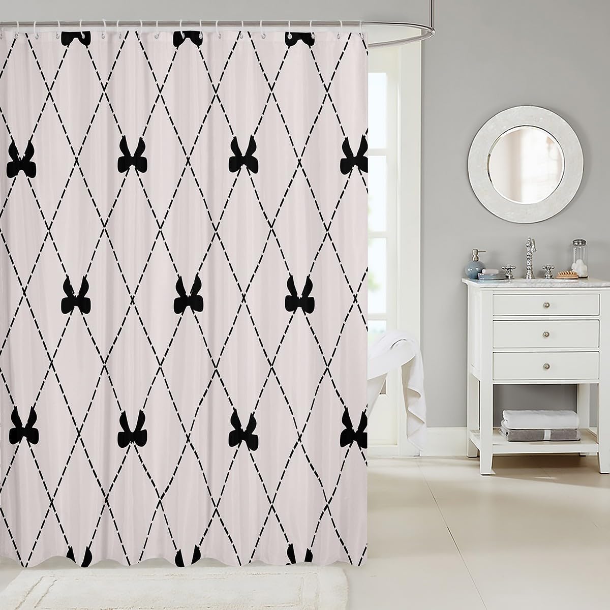 Fun Bowknot Shower Curtain 72x72 - White