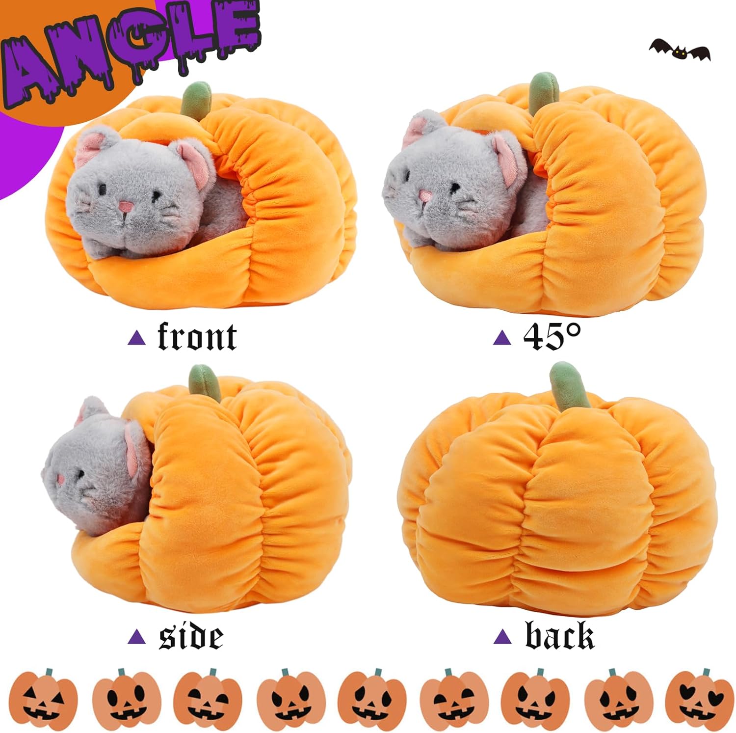 Funny Halloween Cat Pumpkin Playset