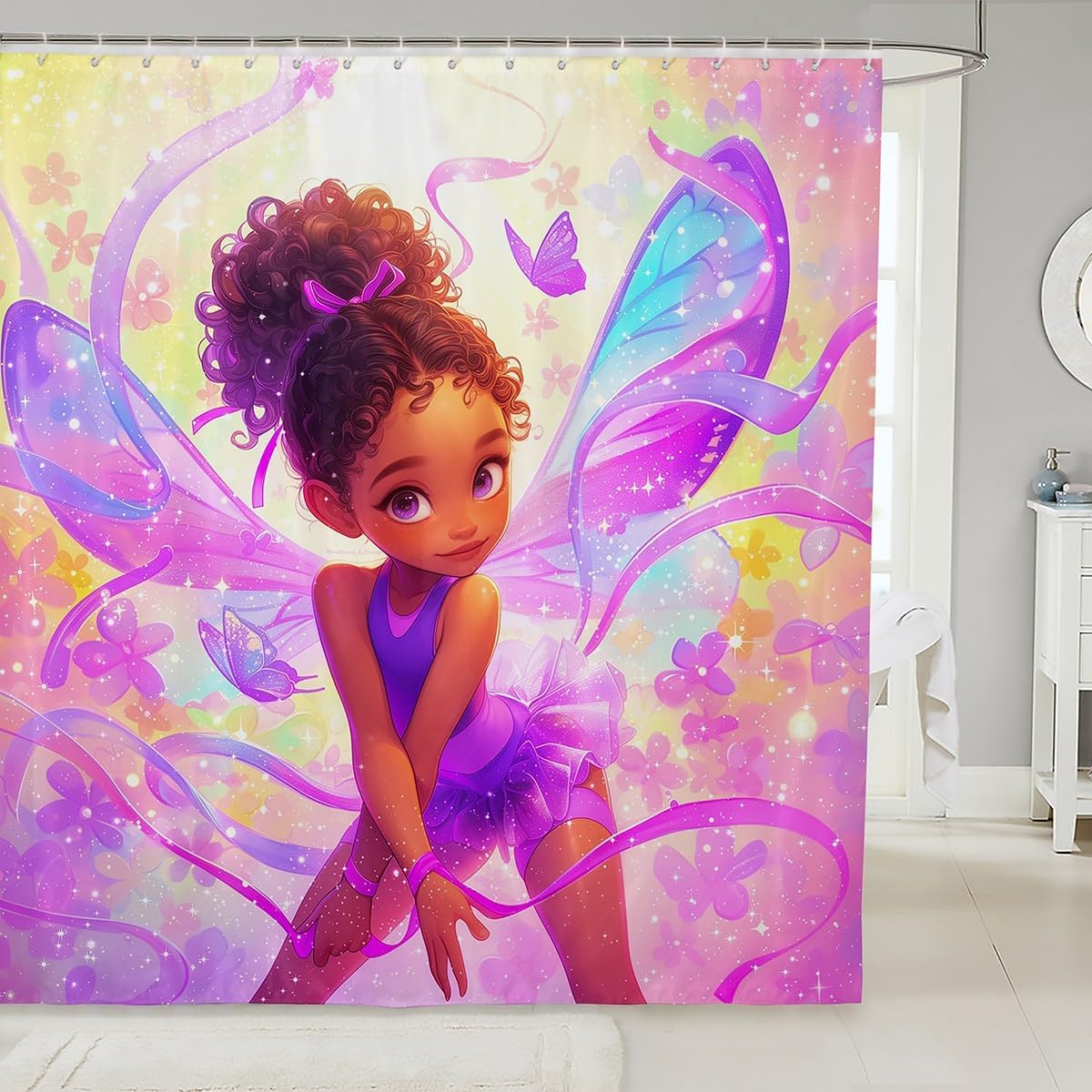 African Style Princess shower curtain with hooks 72x84 inches waterproof elegant design