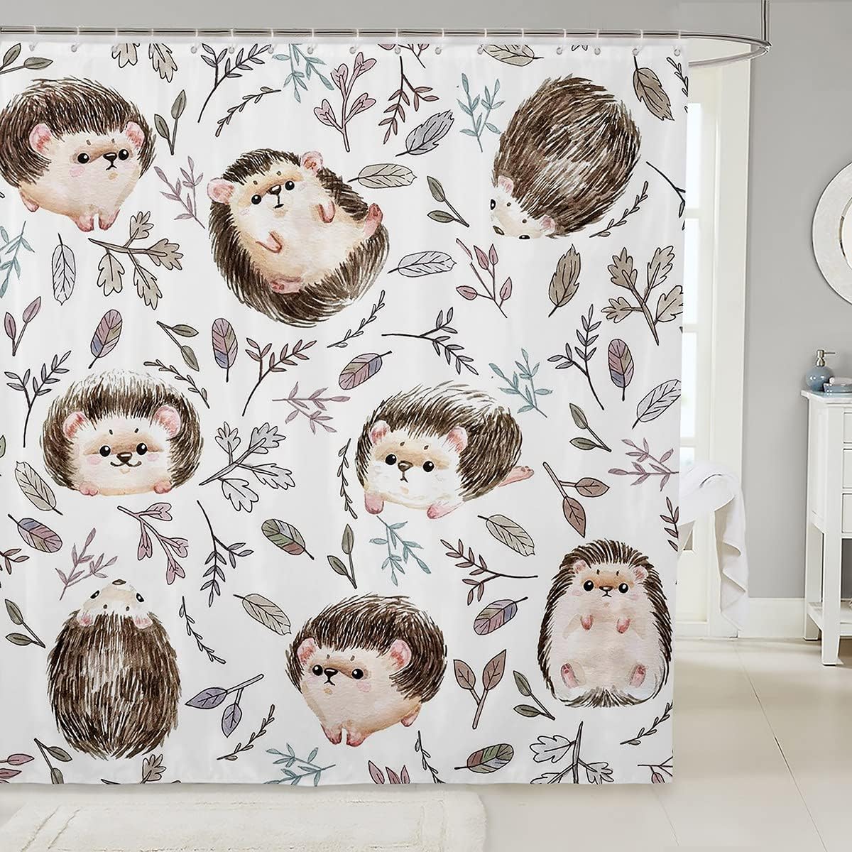 Erosebird - The Perfect Bathtub Experience - Cute Hedgehog 72x78-inch Shower Curtain
