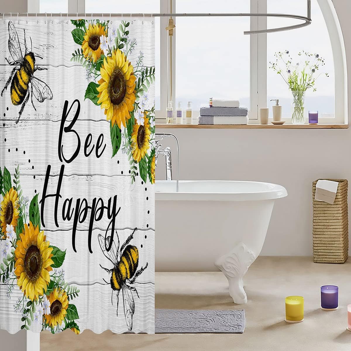 Bee Happy Shower Curtain Fun for Kids