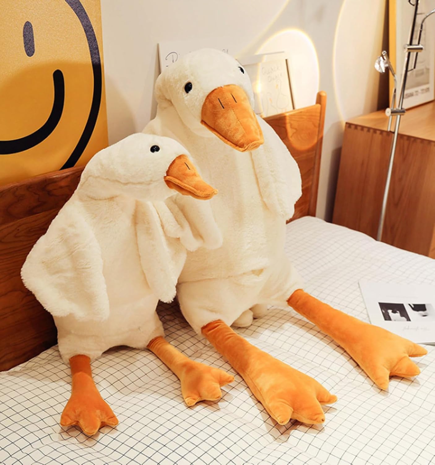Bacmaze White Goose Plush Pillow 20 Inch Cute Toy Stuffed Animal