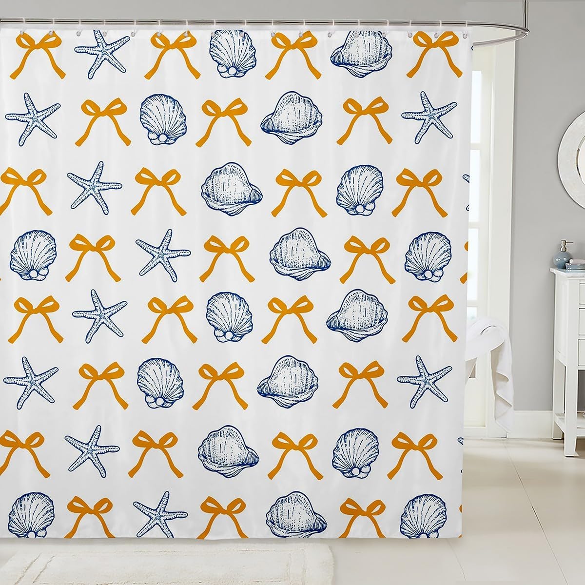 Stylish Waterproof Bow Bath Curtain