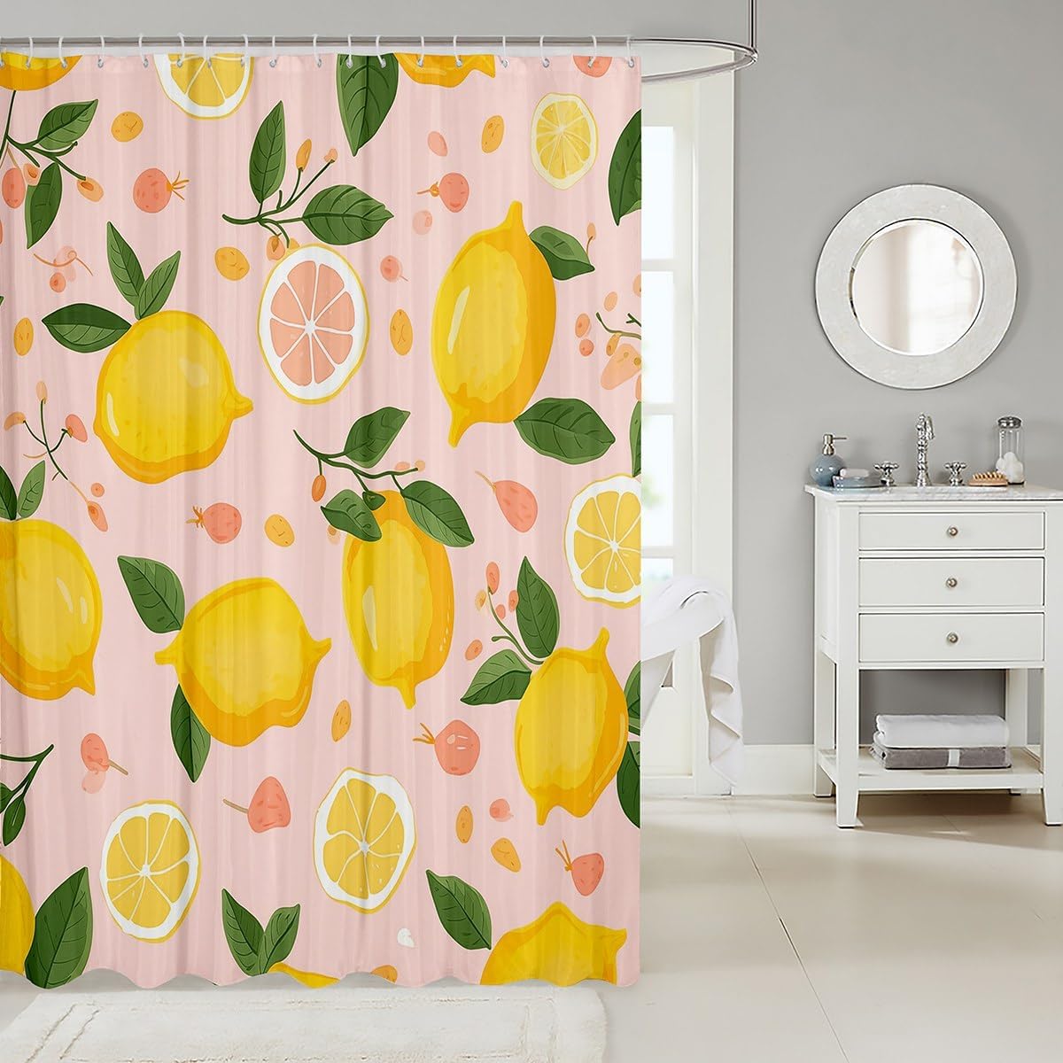 Feelyou Lemon Shower Curtain Kids Cartesian Design 72x72