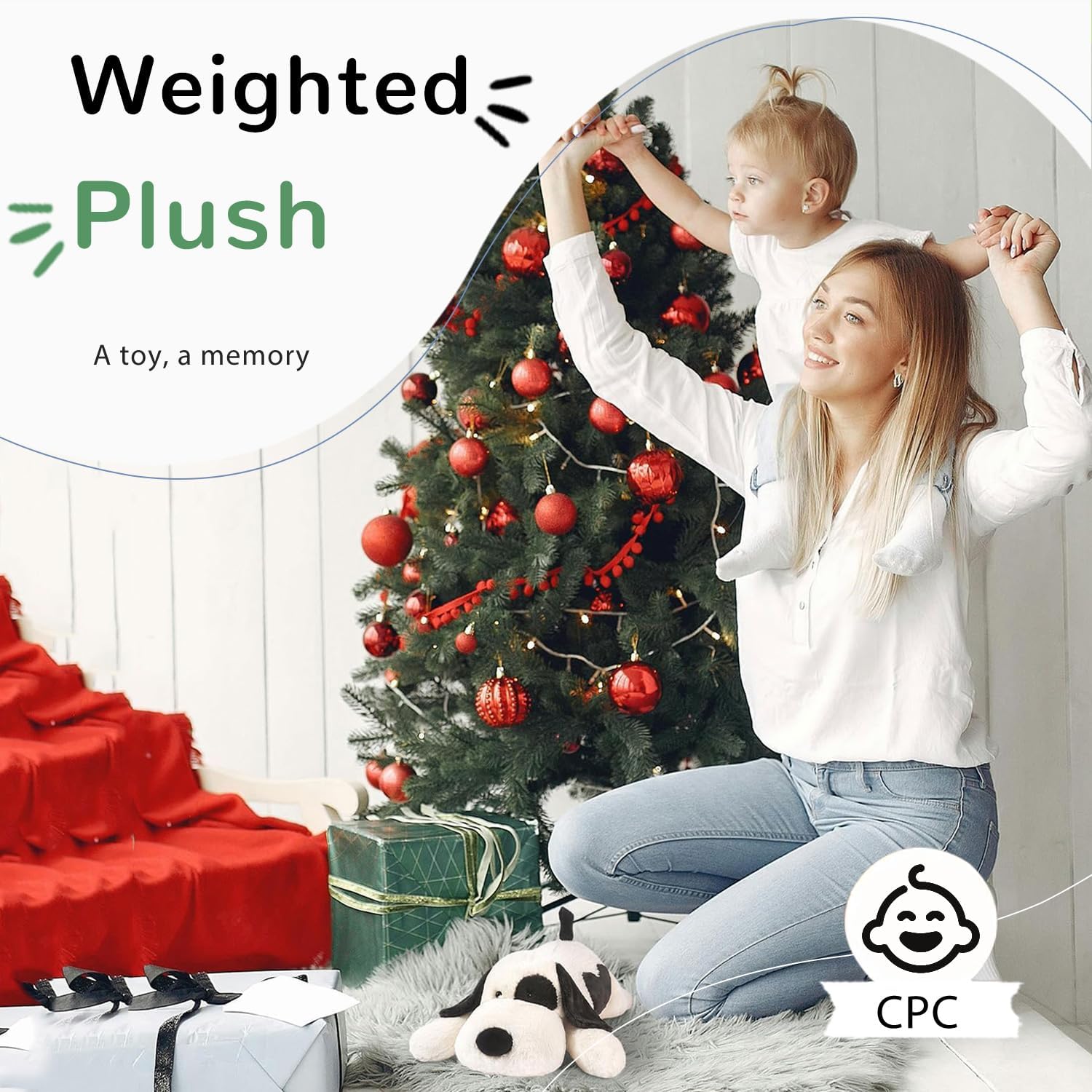 16 Weighted Dog Plush Pillow for Ko kids Adults Soft Huggable weighted