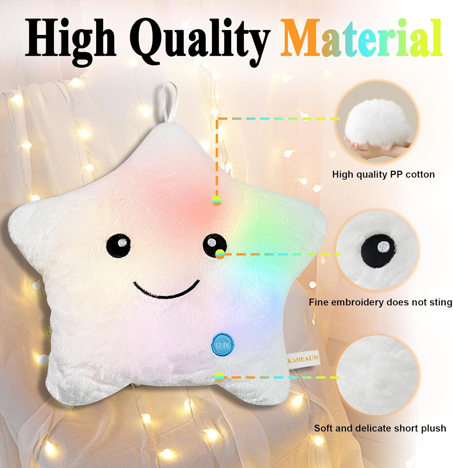 Twinkle Star Glow Pillow for Kids