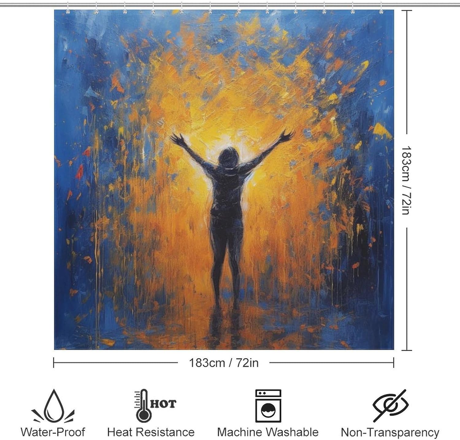 T moda ndsy Oil Painting Abstract Shower Curtain Set