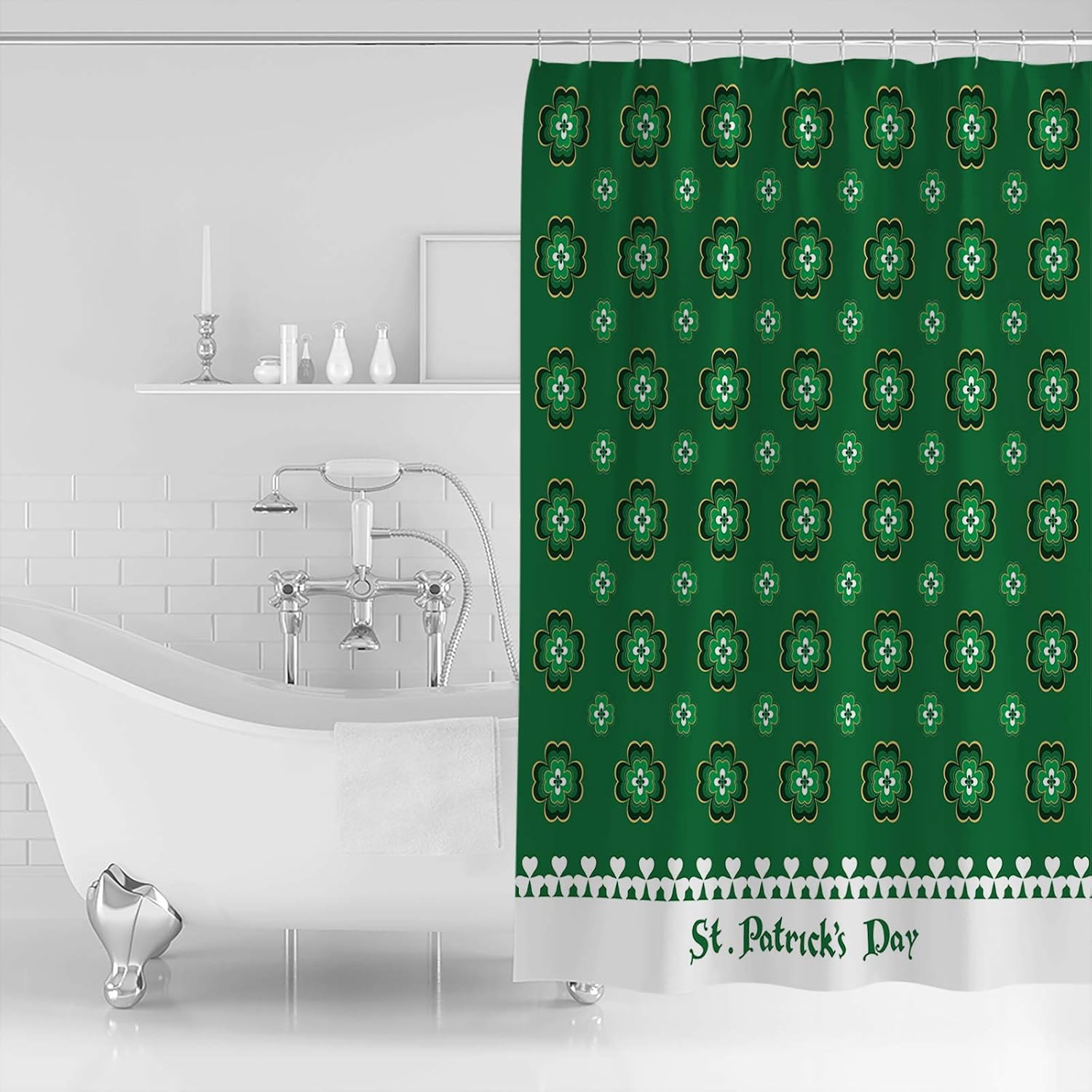 TocaHome St Patricks Day Waterproof Shower Curtain Set