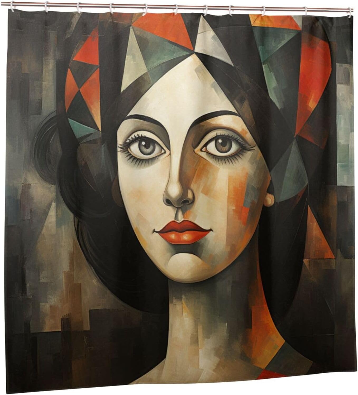 DAOWANGZUO Abstract Girl Shower Curtain Set