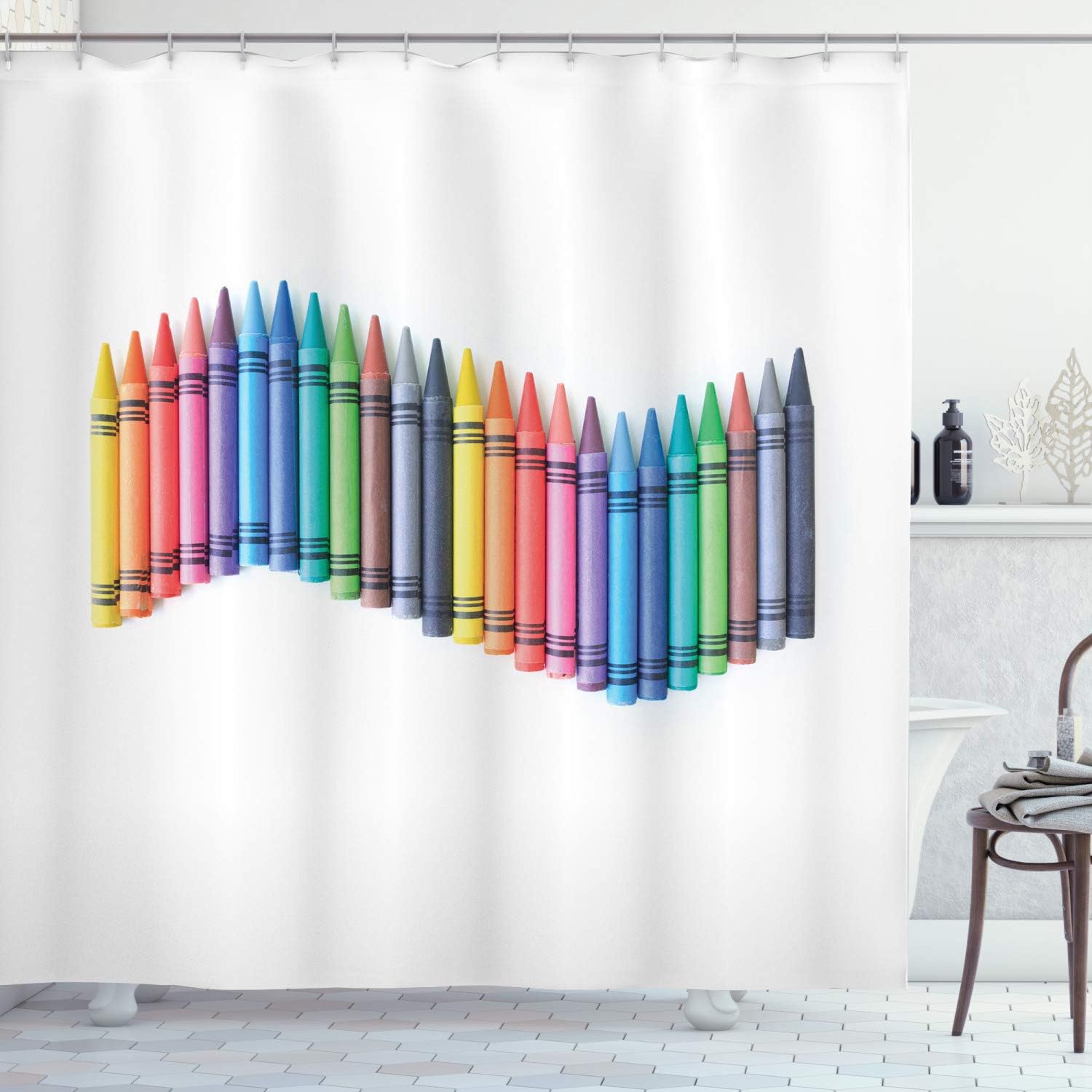 Unique Crayon Shower Curtain